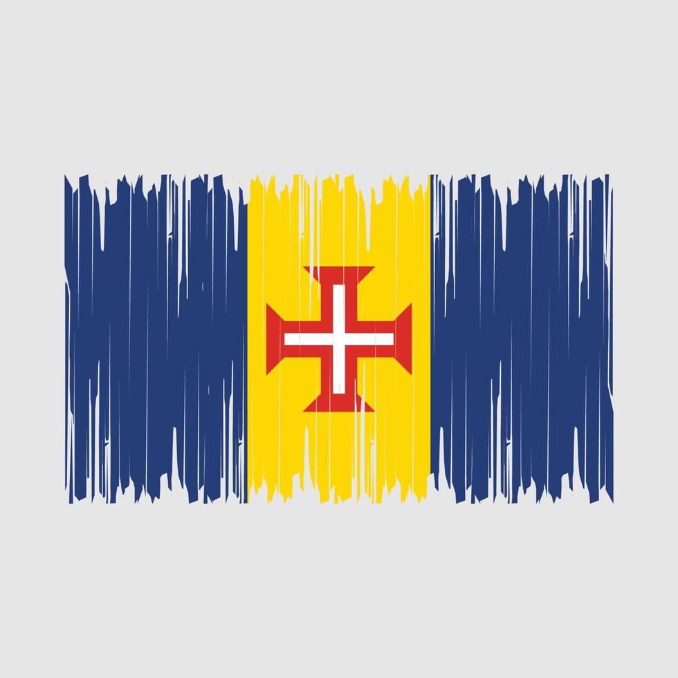 Madeira Flag Brush Vector Illustration