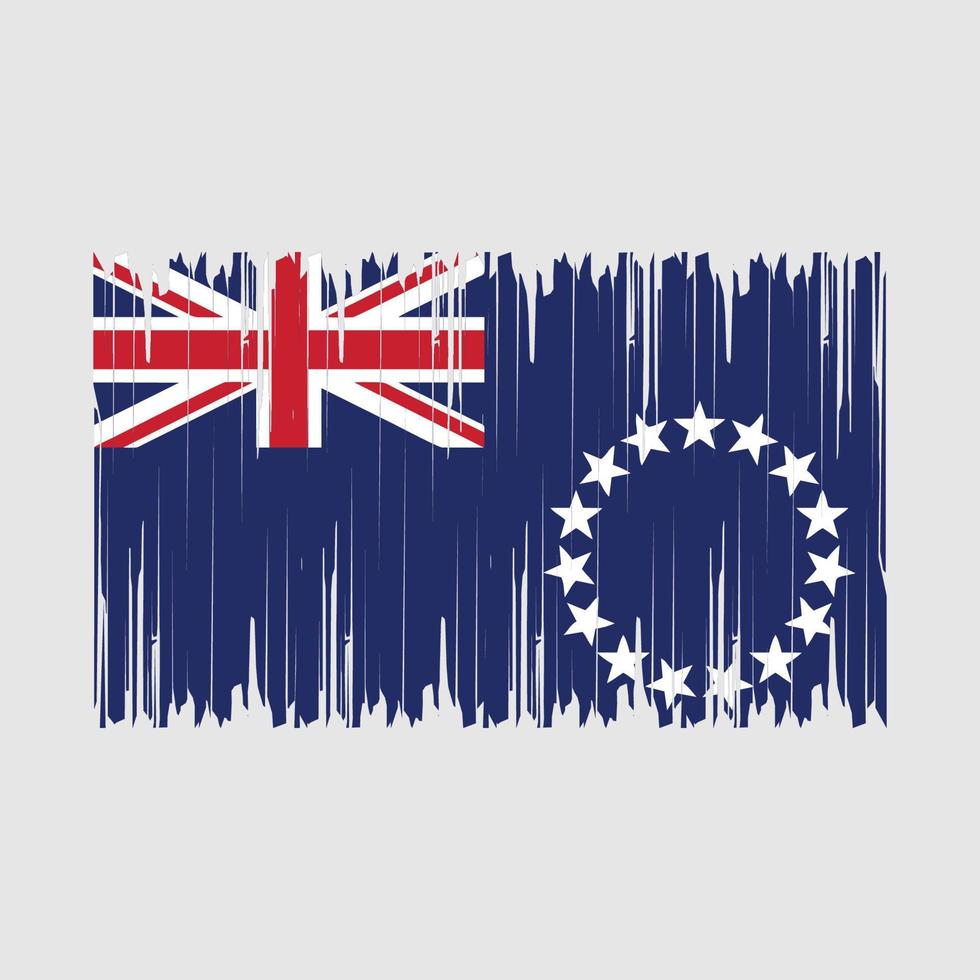 Cook Islands Flag Brush Vector Illustration