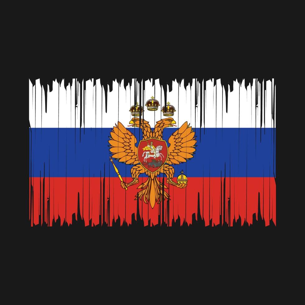 Ilustración de vector de cepillo de bandera de rusia