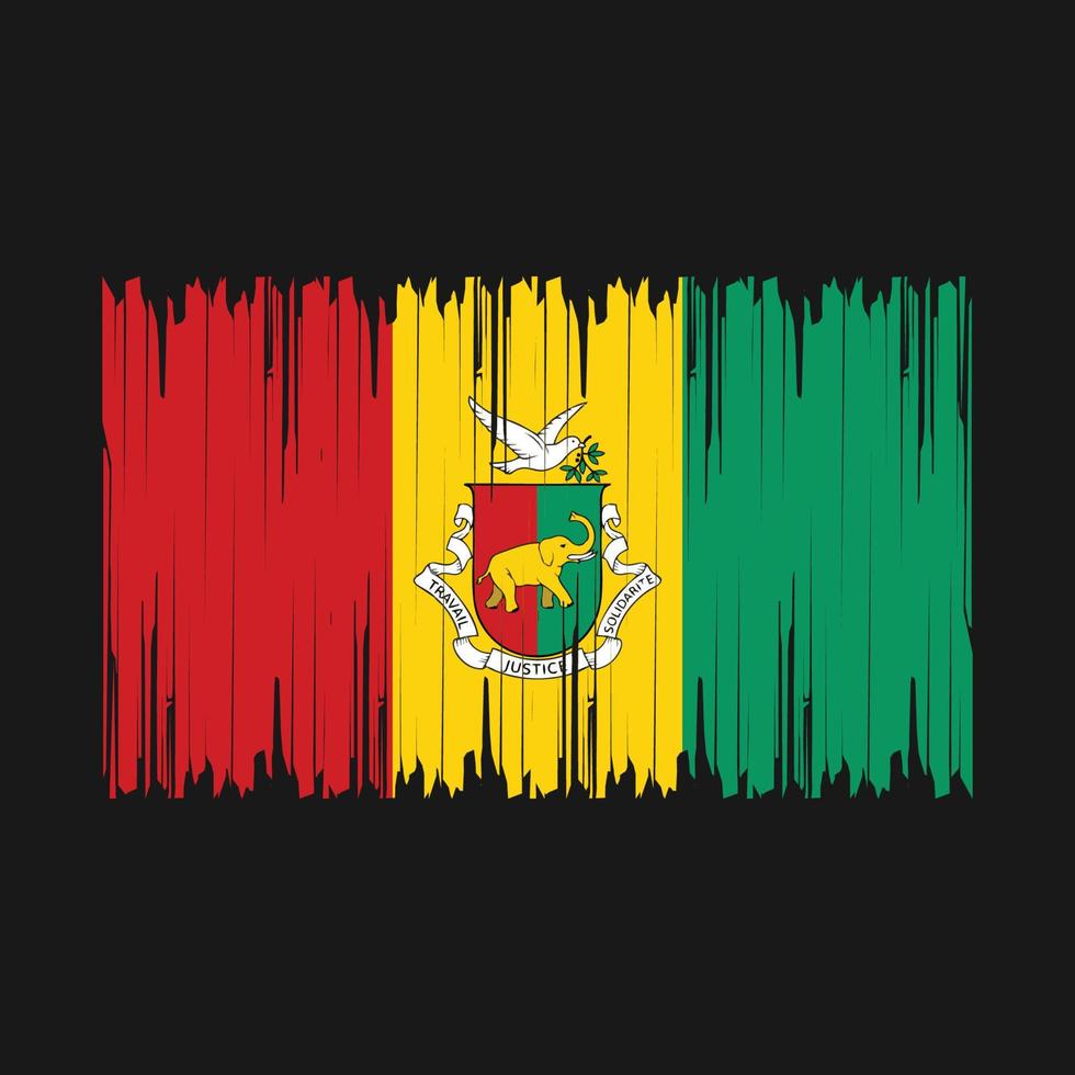 Guinea Flag Brush Vector Illustration