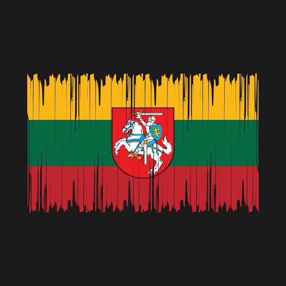Lithuania Flag Brush Vector Illustration