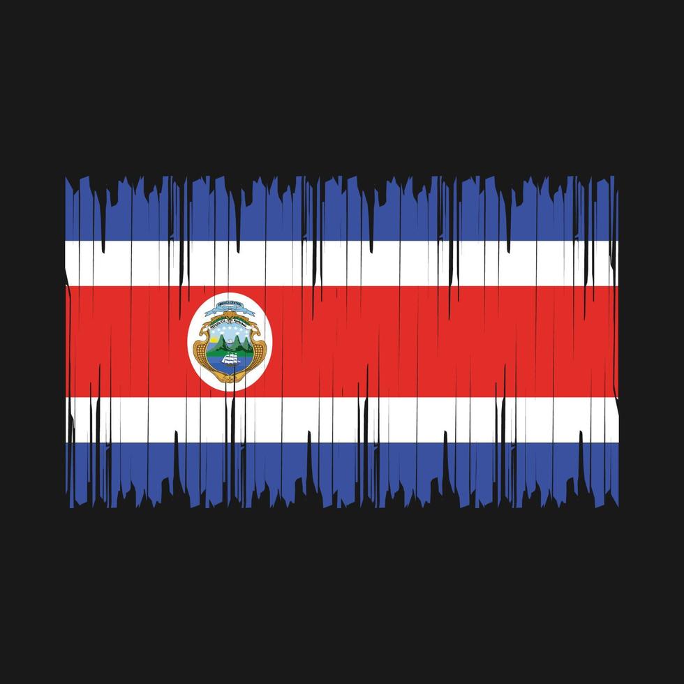 Costa Rica Flag Brush Vector Illustration