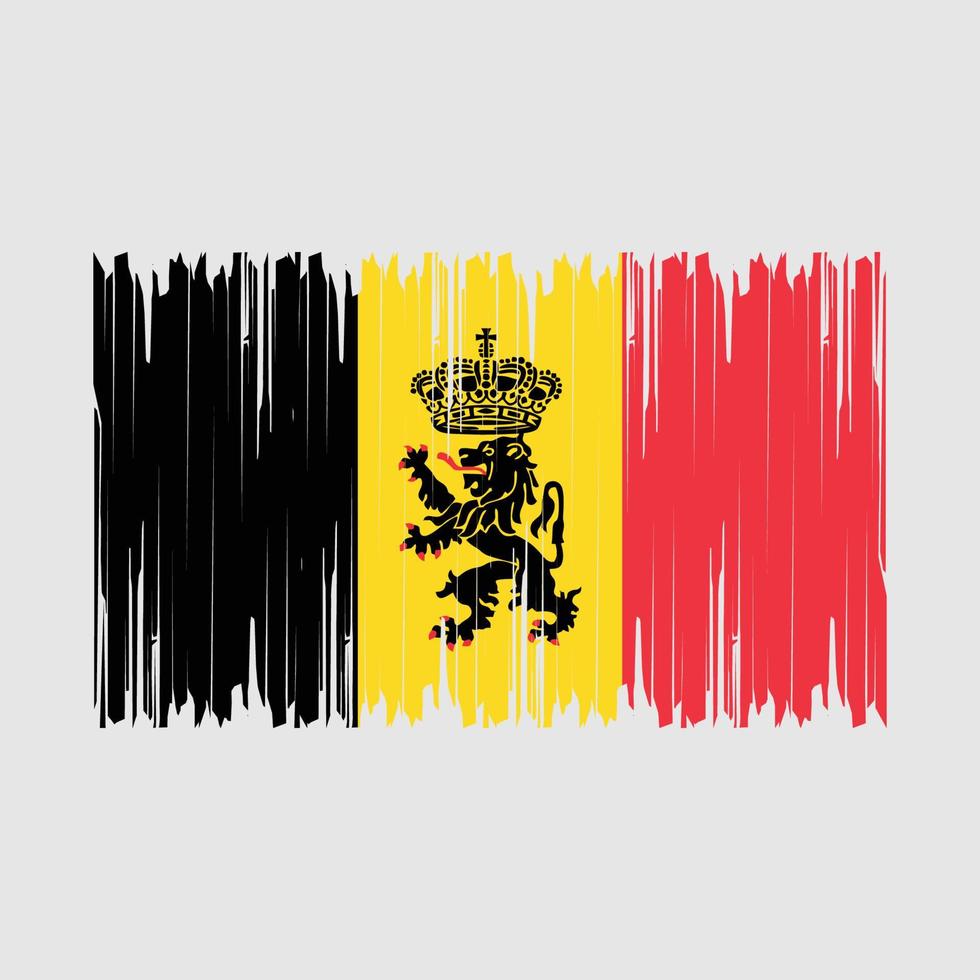 ilustración de vector de pincel de bandera de bélgica