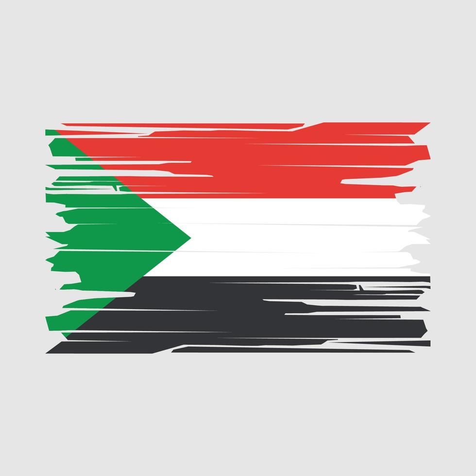 Sudan Flag Brush Vector