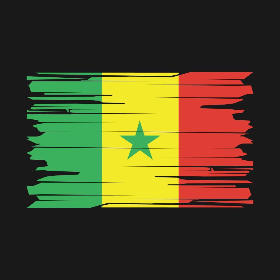 Senegal Flag Brush Vector