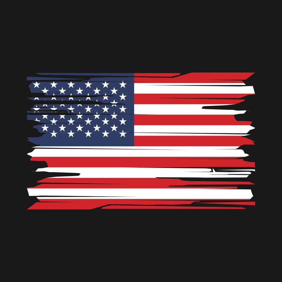 vector de pincel de bandera americana