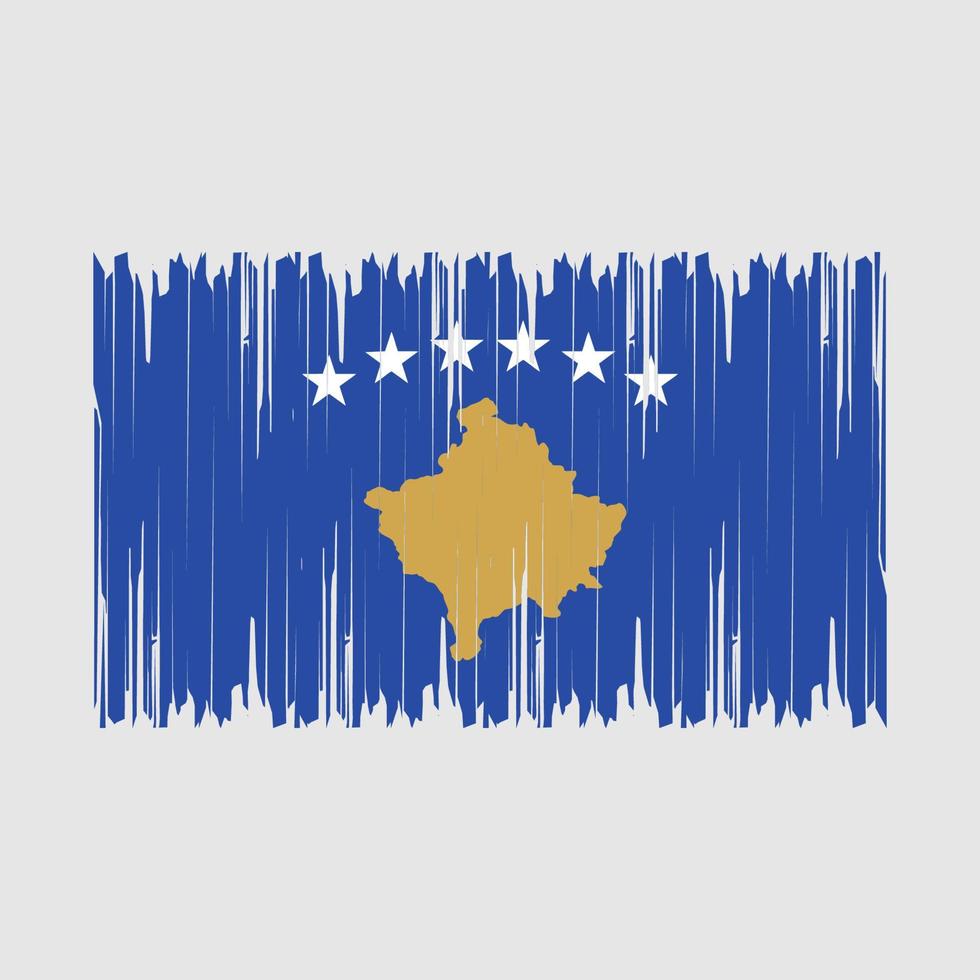 ilustración de vector de pincel de bandera de kosovo