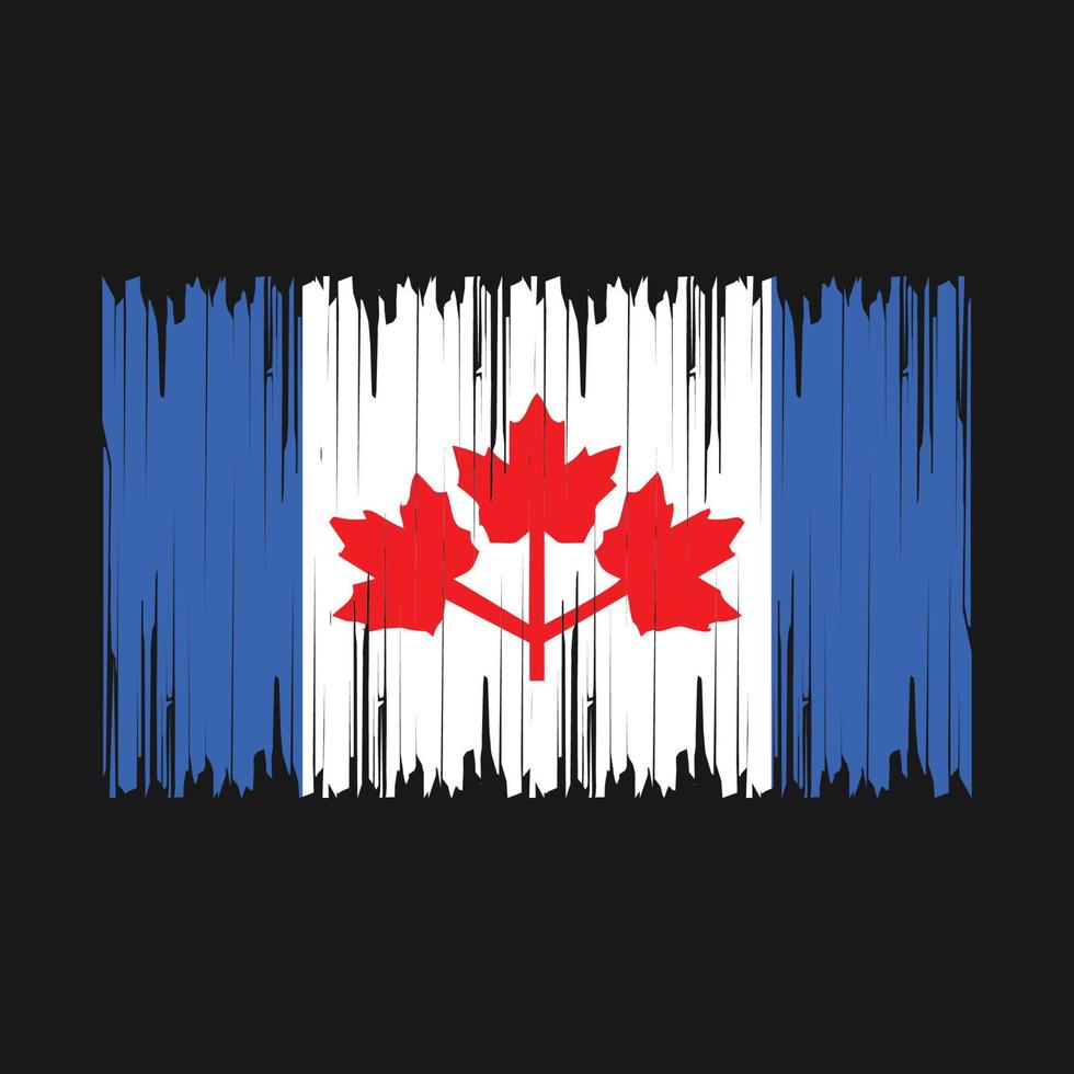 Ilustración de vector de pincel de bandera de canadá