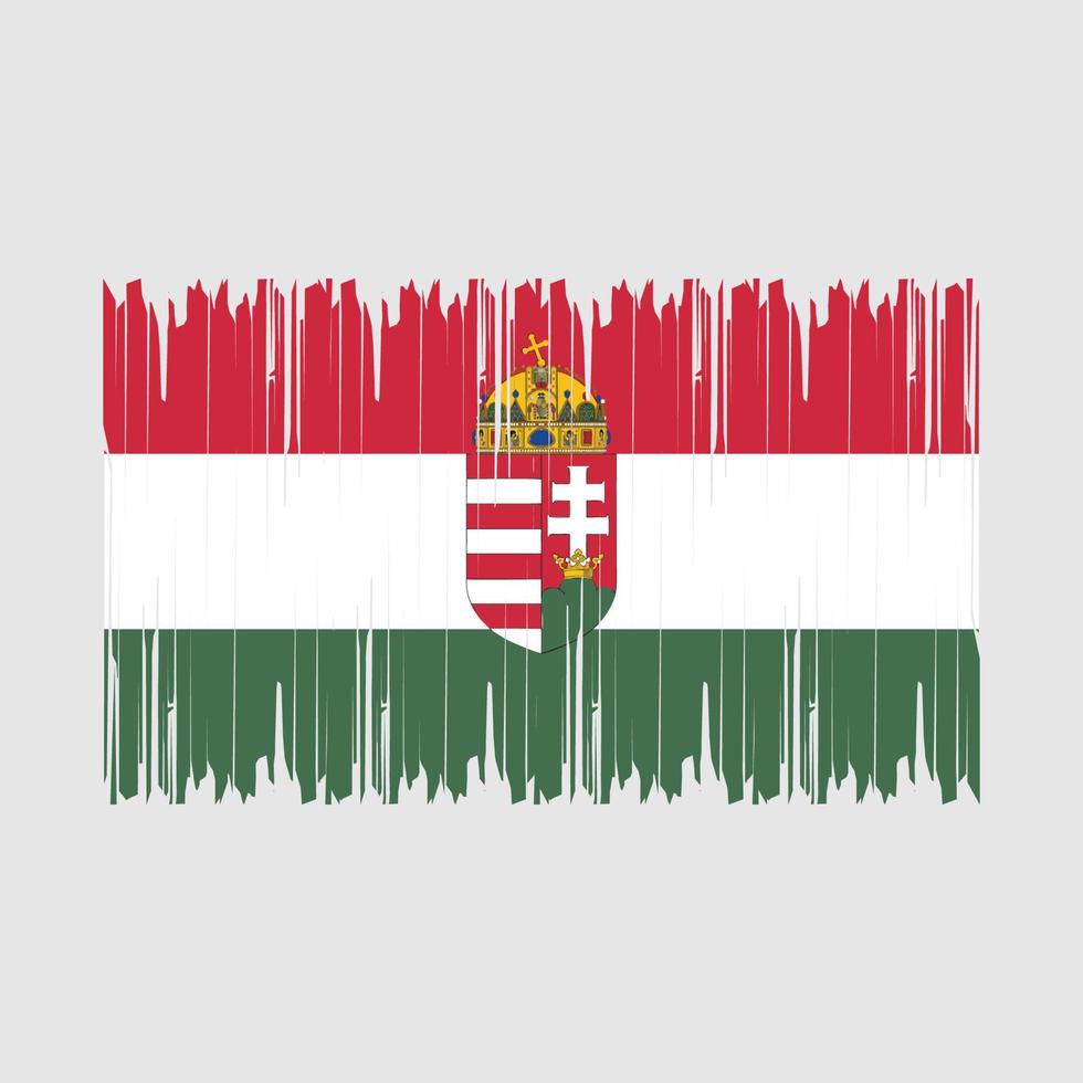 Hungary Flag Brush Vector Illustration