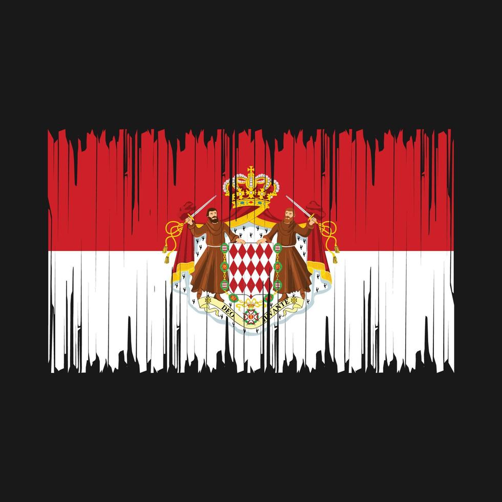 Monaco Flag Brush Vector Illustration