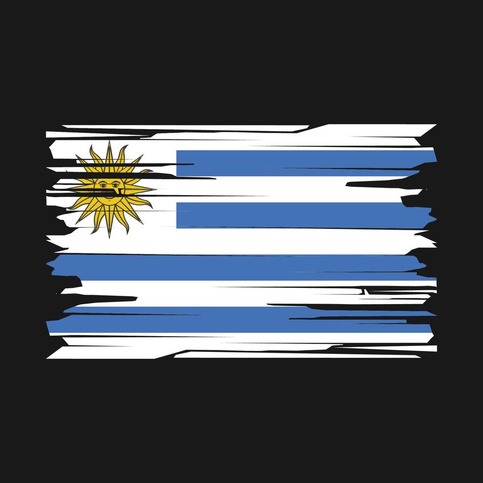 vector de pincel de bandera de uruguay