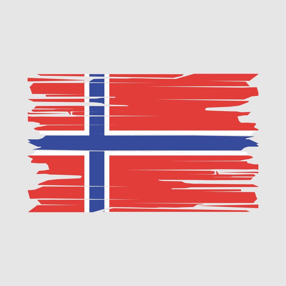 vector de pincel de bandera de noruega