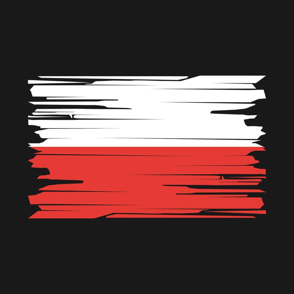 Poland Flag Brush Vector