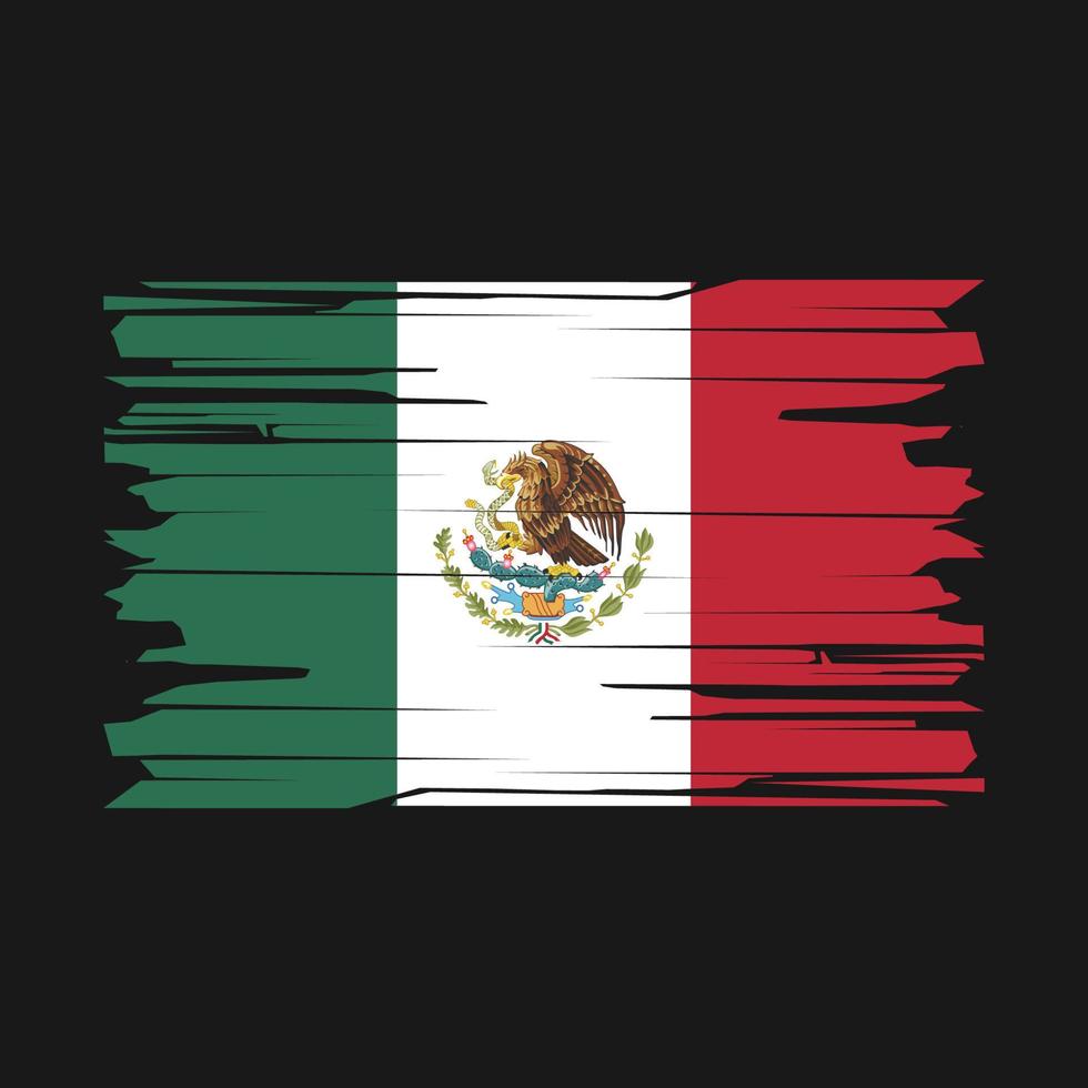 vector de pincel de bandera de méxico