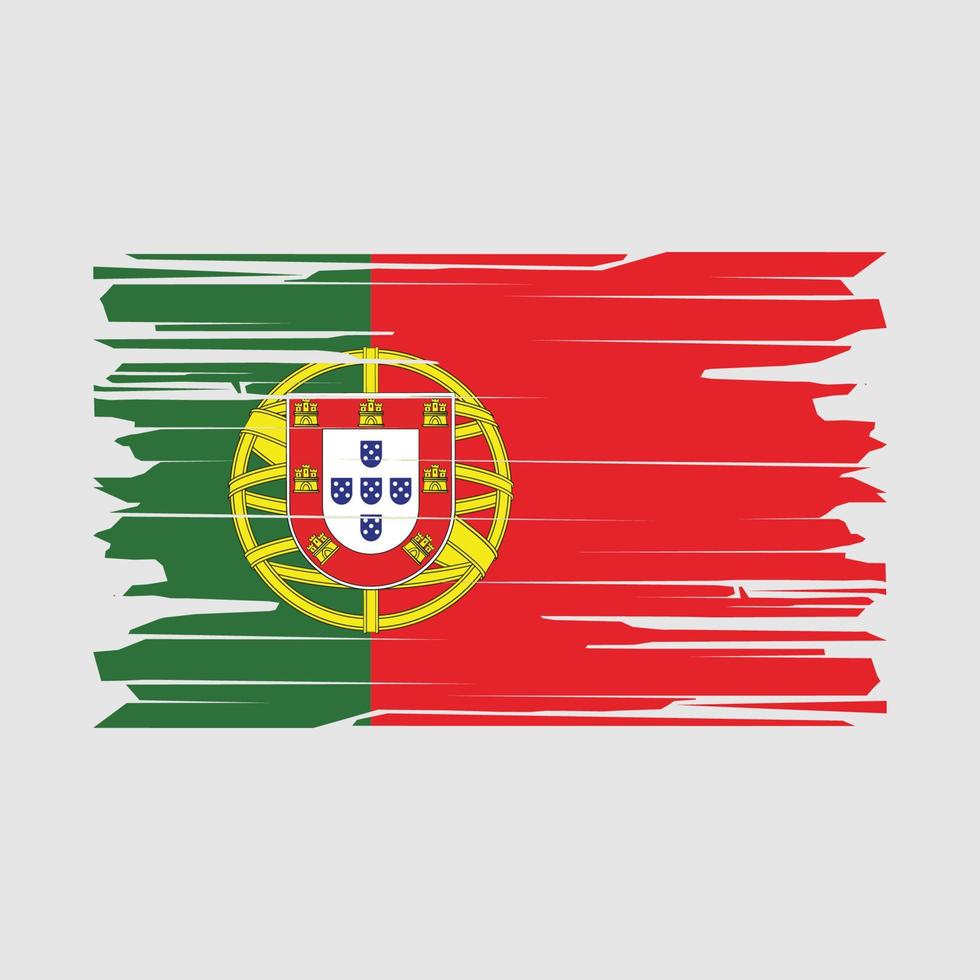 vector de pincel de bandera de portugal