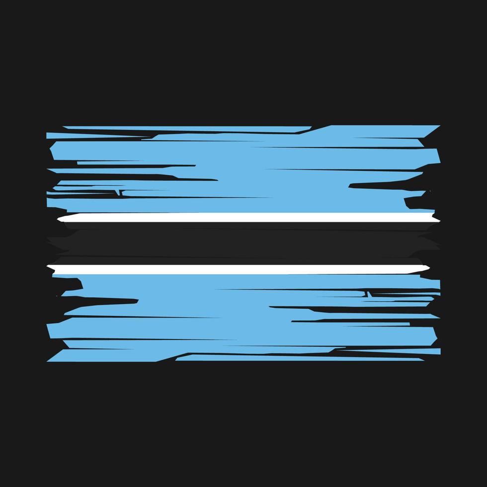 Botswana Flag Brush Vector