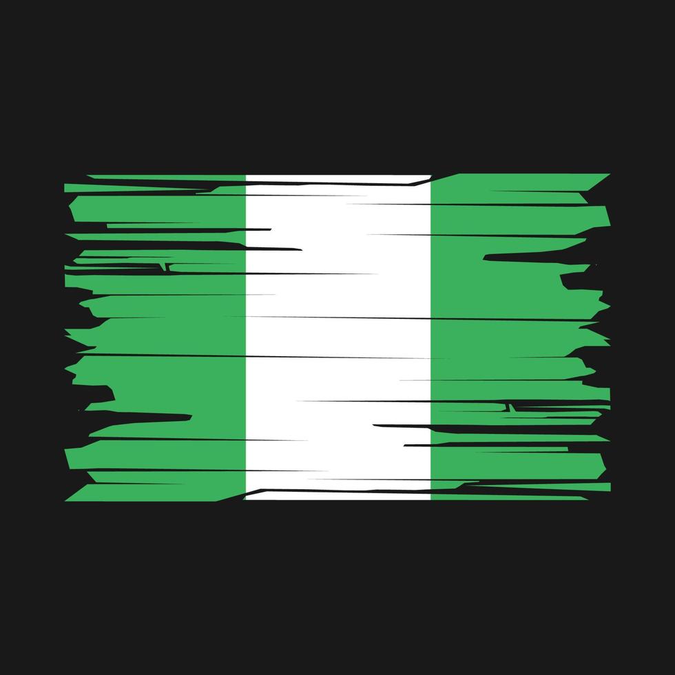 Nigeria Flag Brush Vector