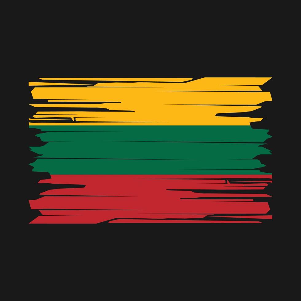 Lithuania Flag Brush Vector