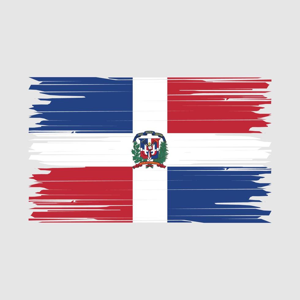 pincel de bandera de república dominicana vector