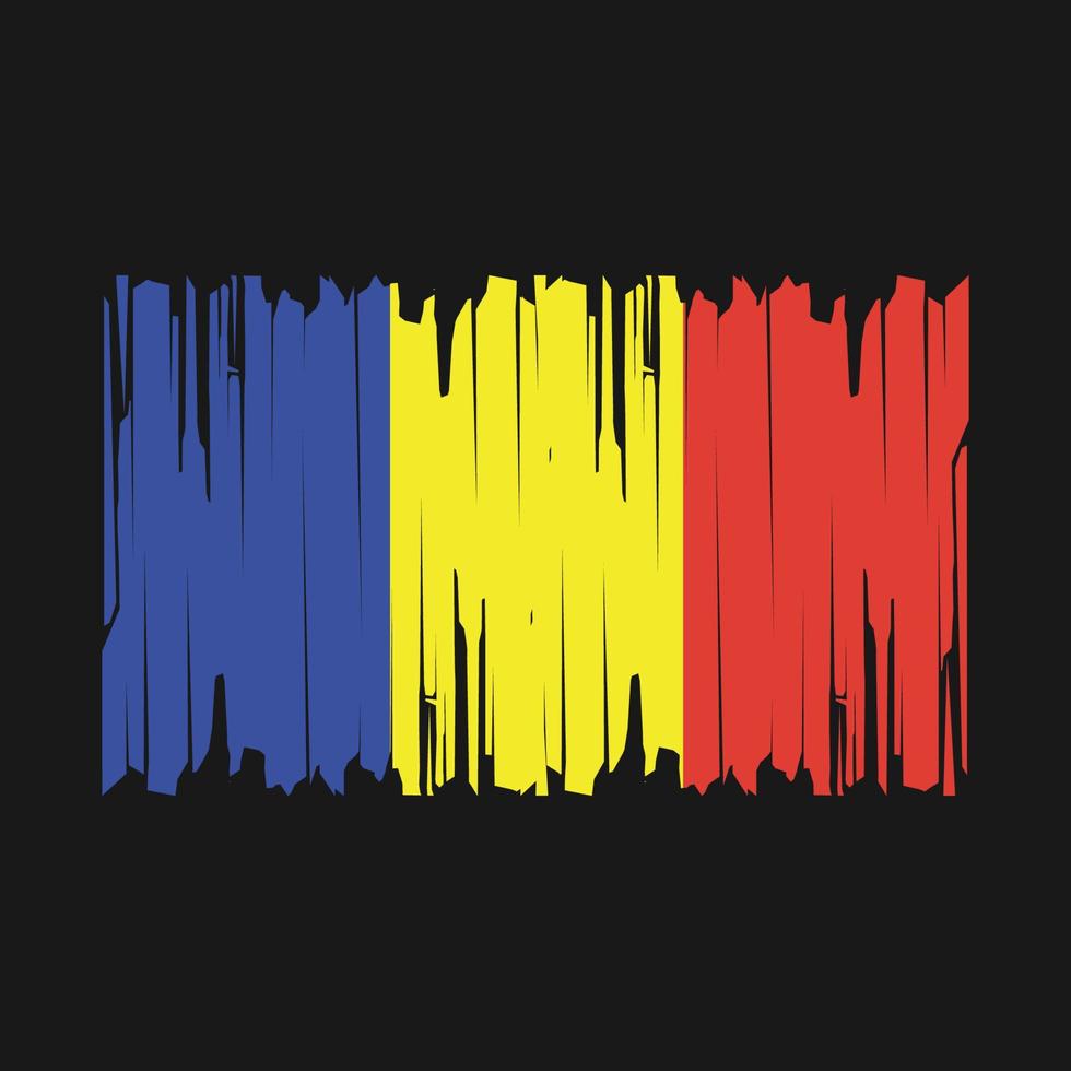 Romania Flag Brush Vector