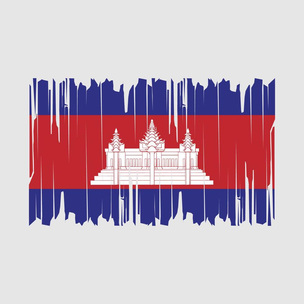 Cambodia Flag Brush Vector