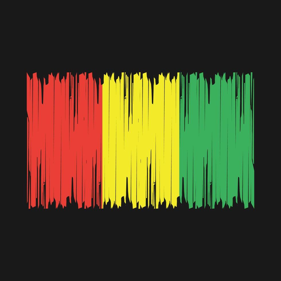 Guinea Flag Brush Vector Illustration