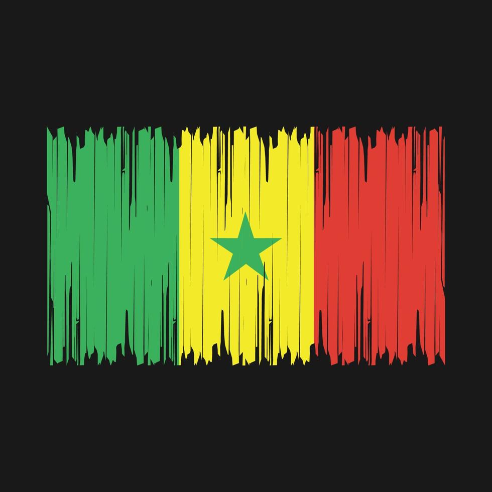 Senegal Flag Brush Vector Illustration