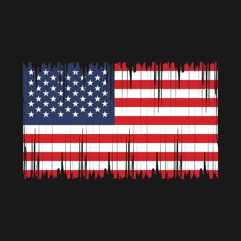 American Flag Brush Vector Illustration
