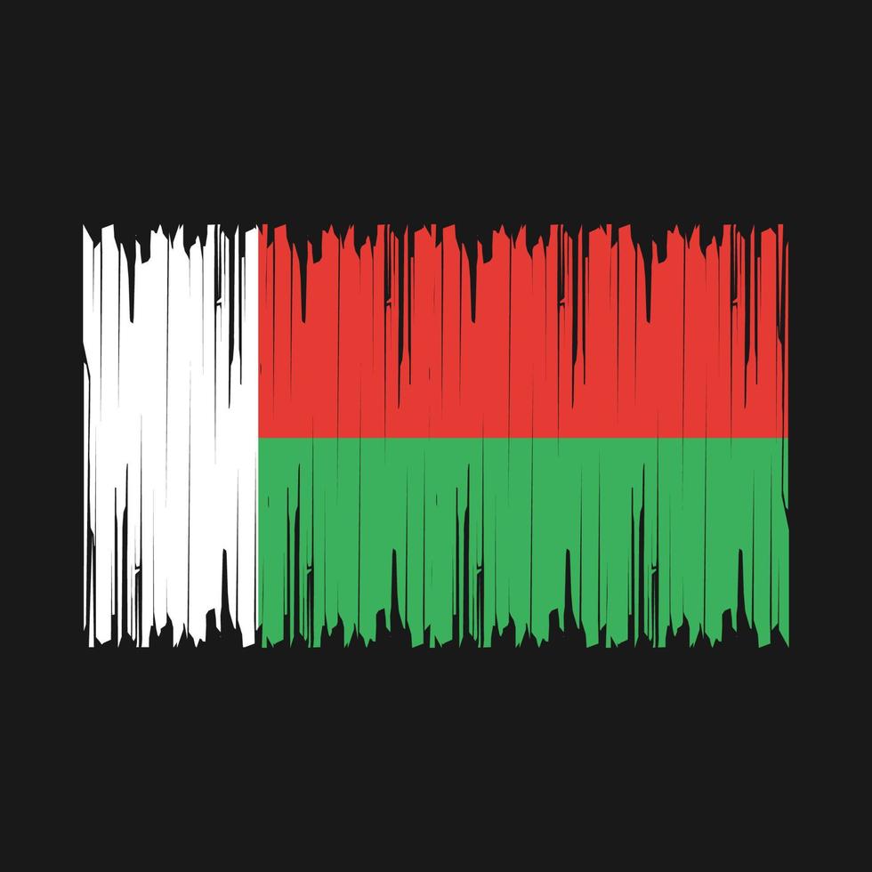 Madagascar Flag Brush Vector Illustration