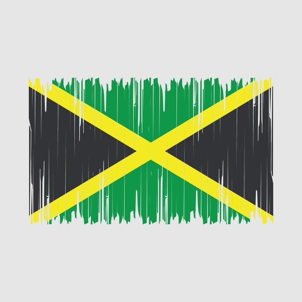 Jamaica Flag Brush Vector Illustration