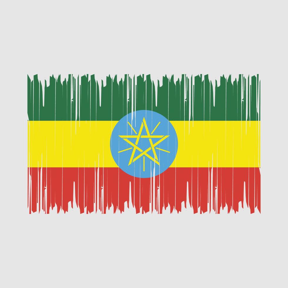 Ethiopia Flag Brush Vector Illustration