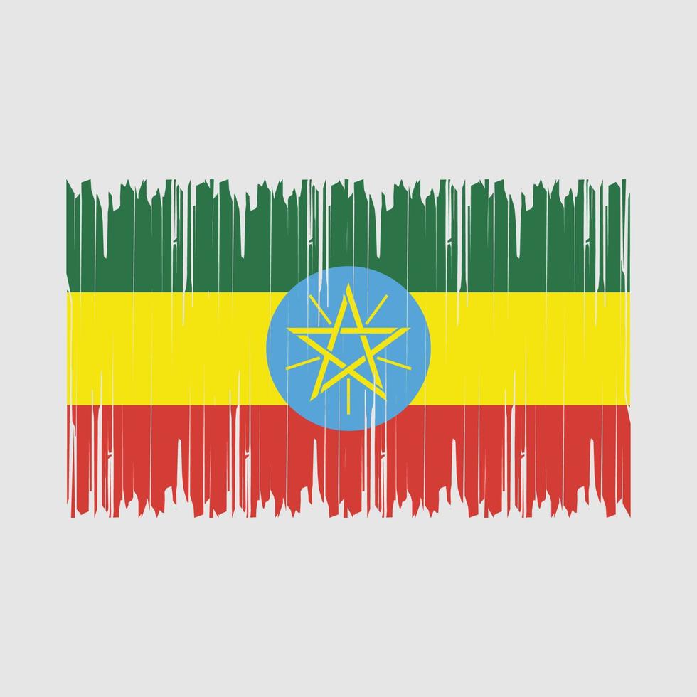 Ethiopia Flag Brush Vector Illustration