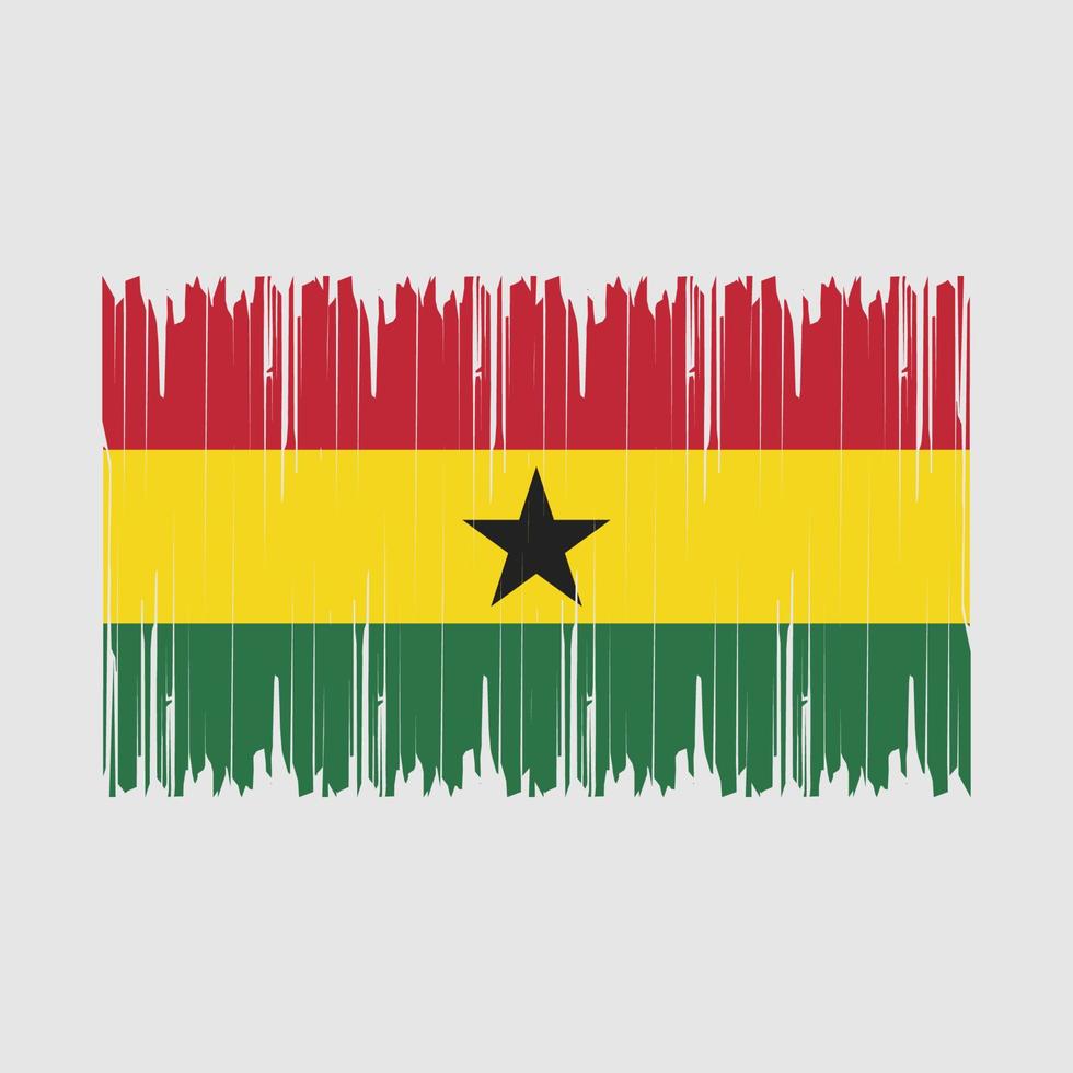 Ilustración de vector de cepillo de bandera de Ghana