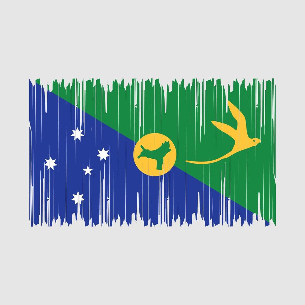 Christmas Islands Flag Brush Vector Illustration
