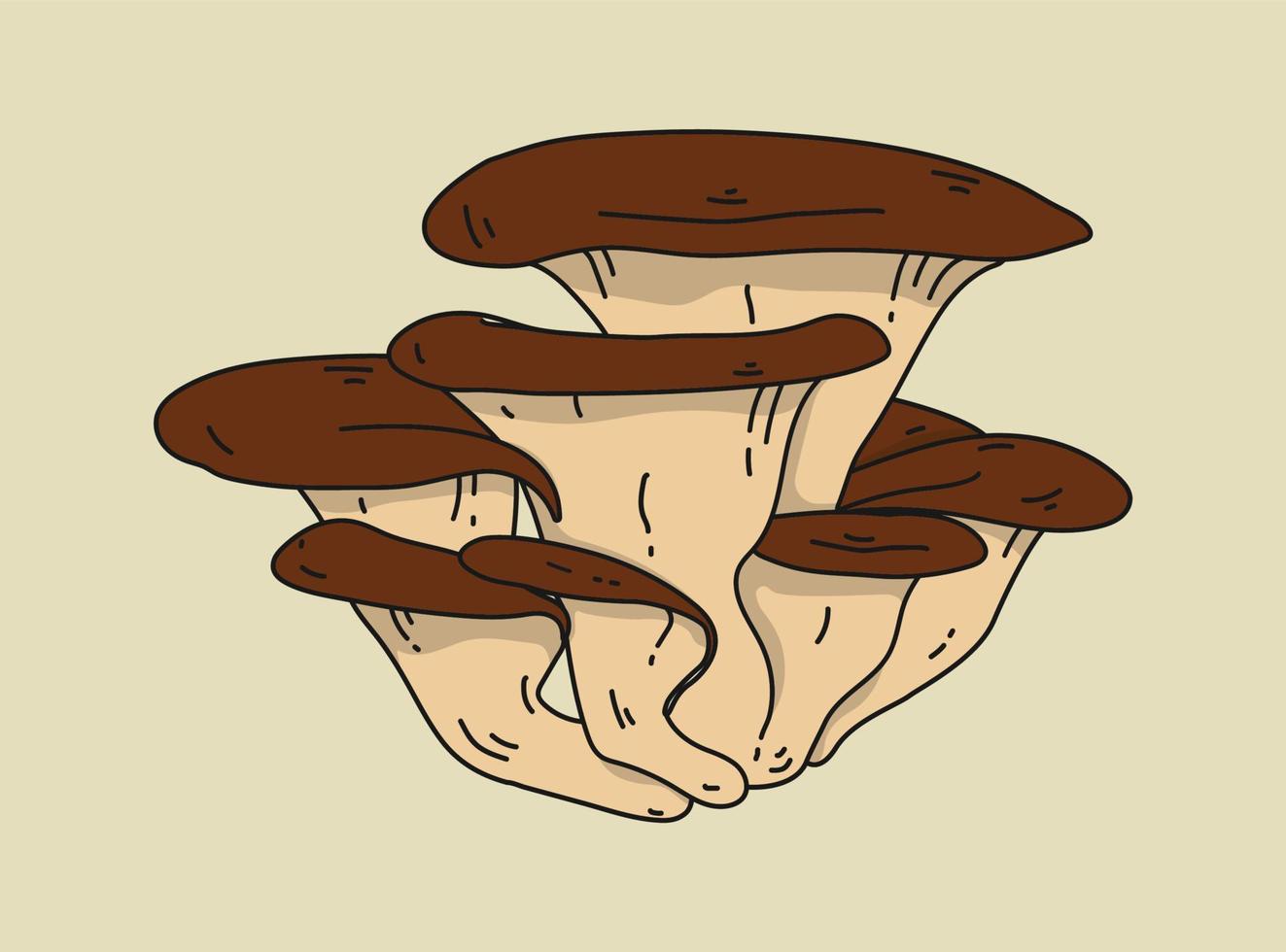Doodle Cartoon Mushroom Vector and illustration