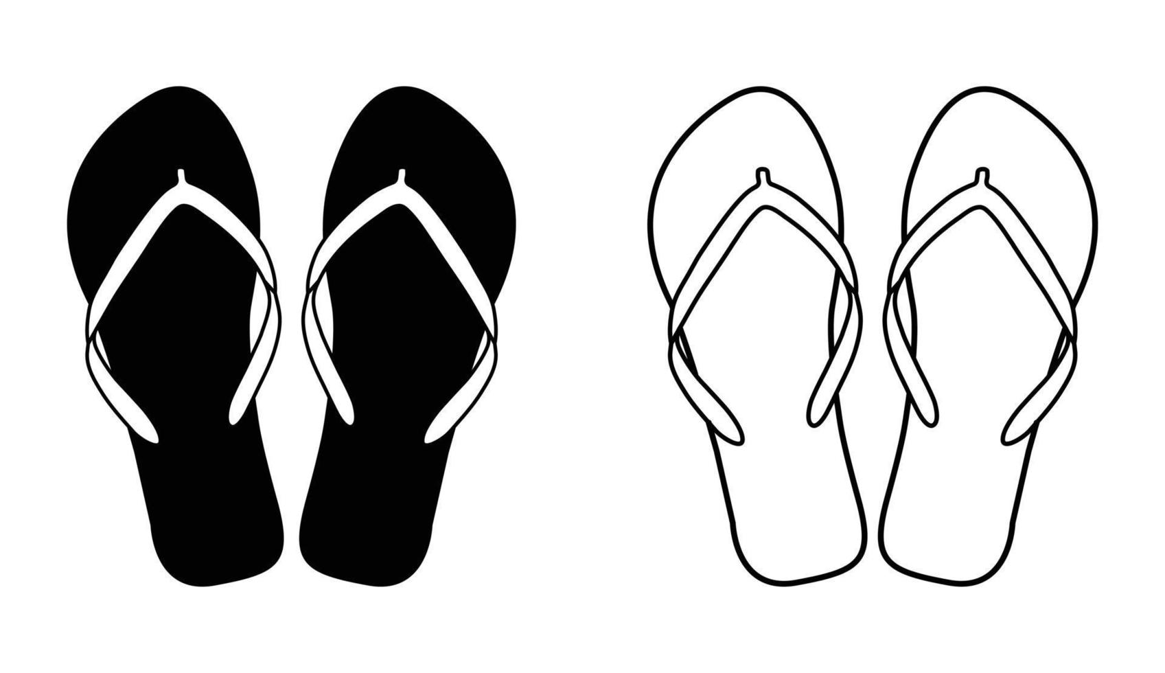Summer beach swimwear sandals silhouette vector