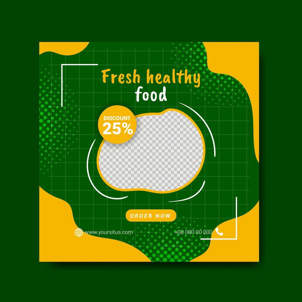 Social media post template design for food Design template vector