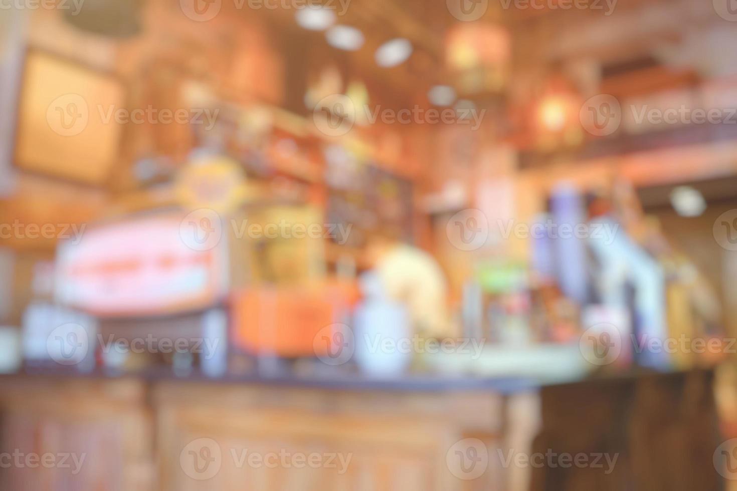 Abstract Blurred Coffee Shop, Suitable for Background, Backdrop and Mockup. photo