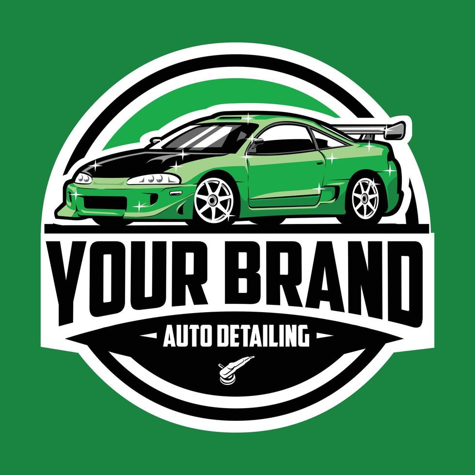 Premium Auto Detailing Logo. Car Wash Emblem Logo Vector Art Design. Best For Auto Detailing Related Industry