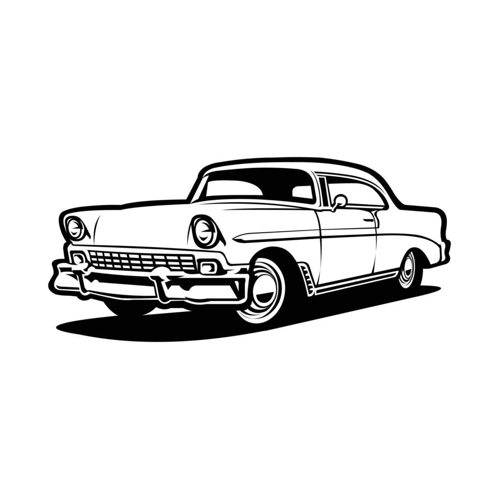 Classic Car Silhouette Vector Design. Vintage Car Silhouette Vector Illustration. Best for Automotive Restoration Related Design