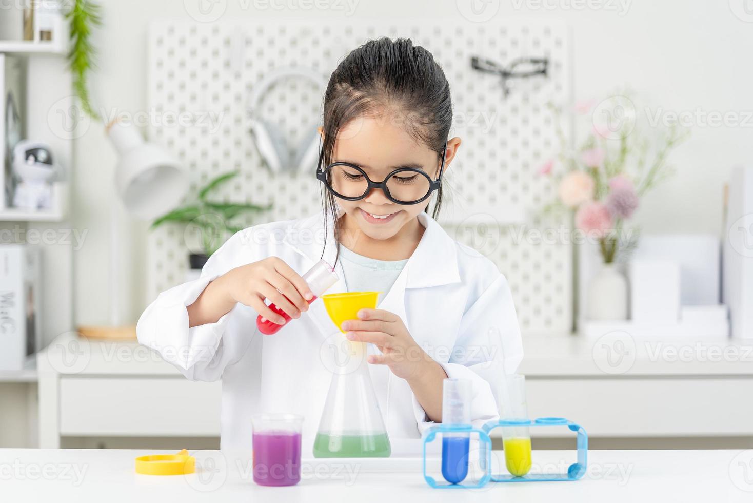 science and children concept girl photo