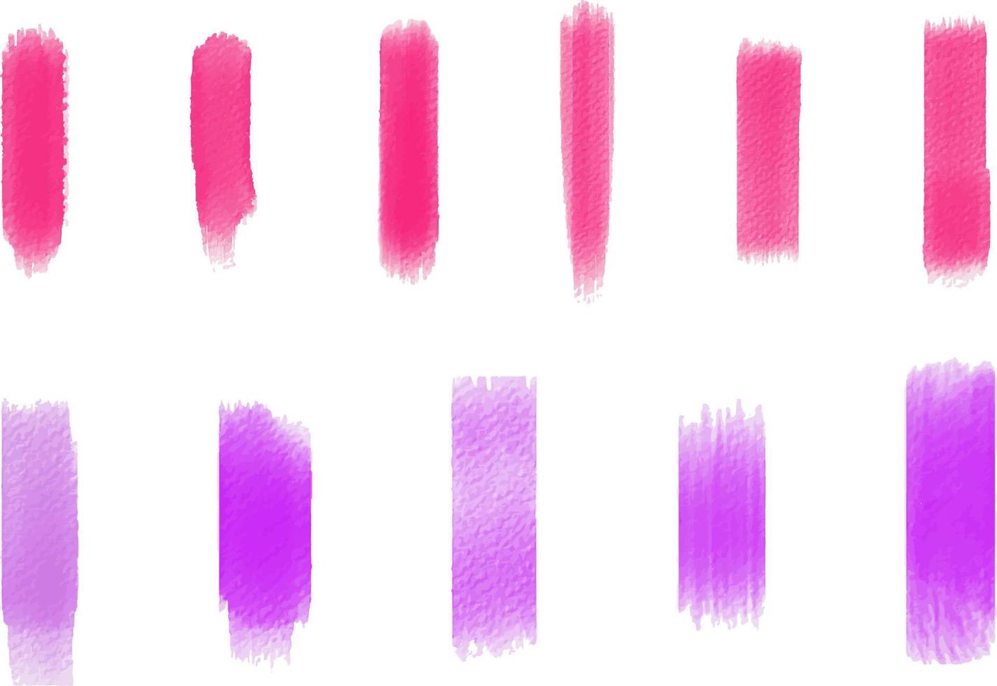 Hand painted collection of colorful watercolor brush vector