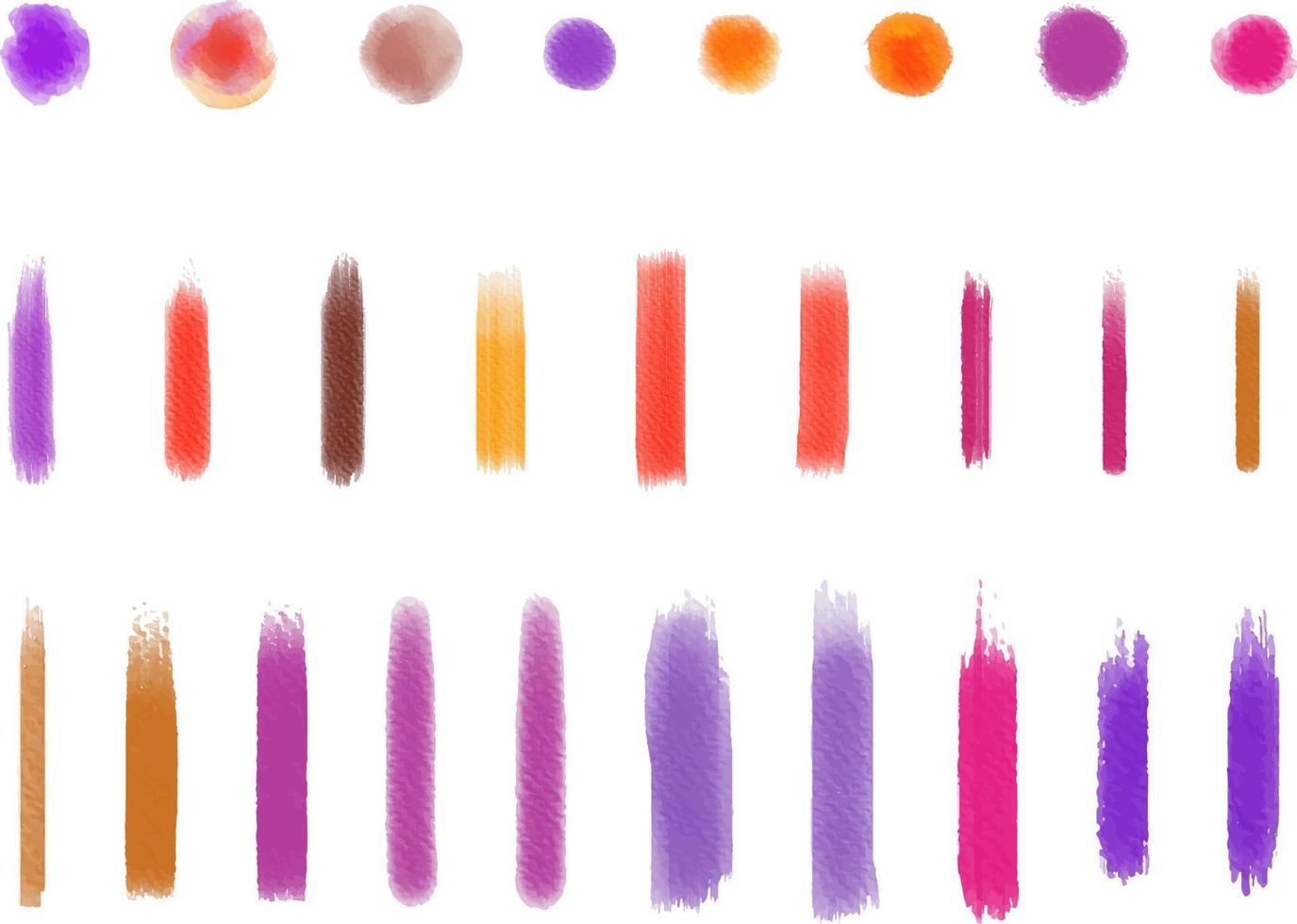 colorful watercolor brush stroke collection vector