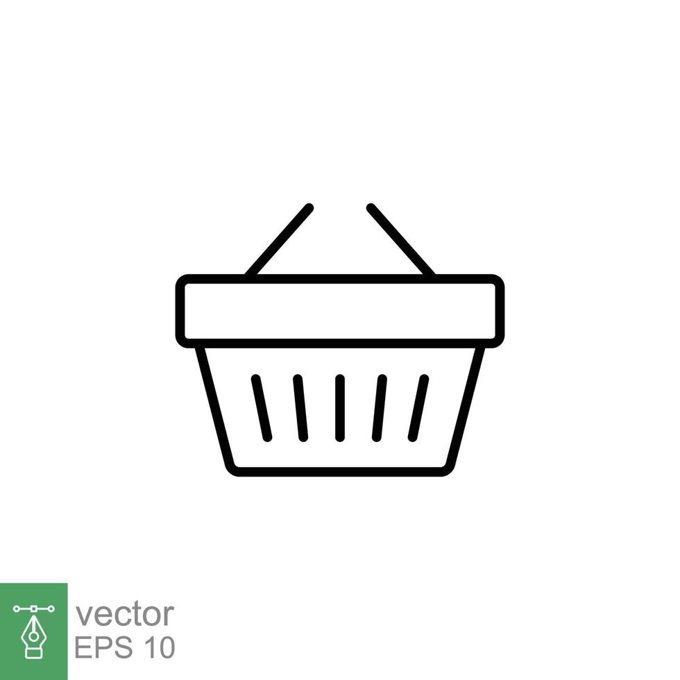 compras cesta icono. sencillo línea estilo para web modelo y aplicación comercio, carro, bolsa, almacenar, en línea, compra, comprar, minorista, vector ilustración diseño en blanco antecedentes. eps 10