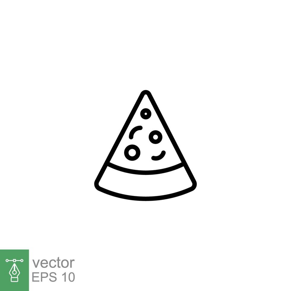 Pizza rebanada línea icono. sencillo contorno estilo. pizza, rápido alimento, basura alimento, tomar forma, cocina, restaurante concepto. vector ilustración aislado en blanco antecedentes. eps 10