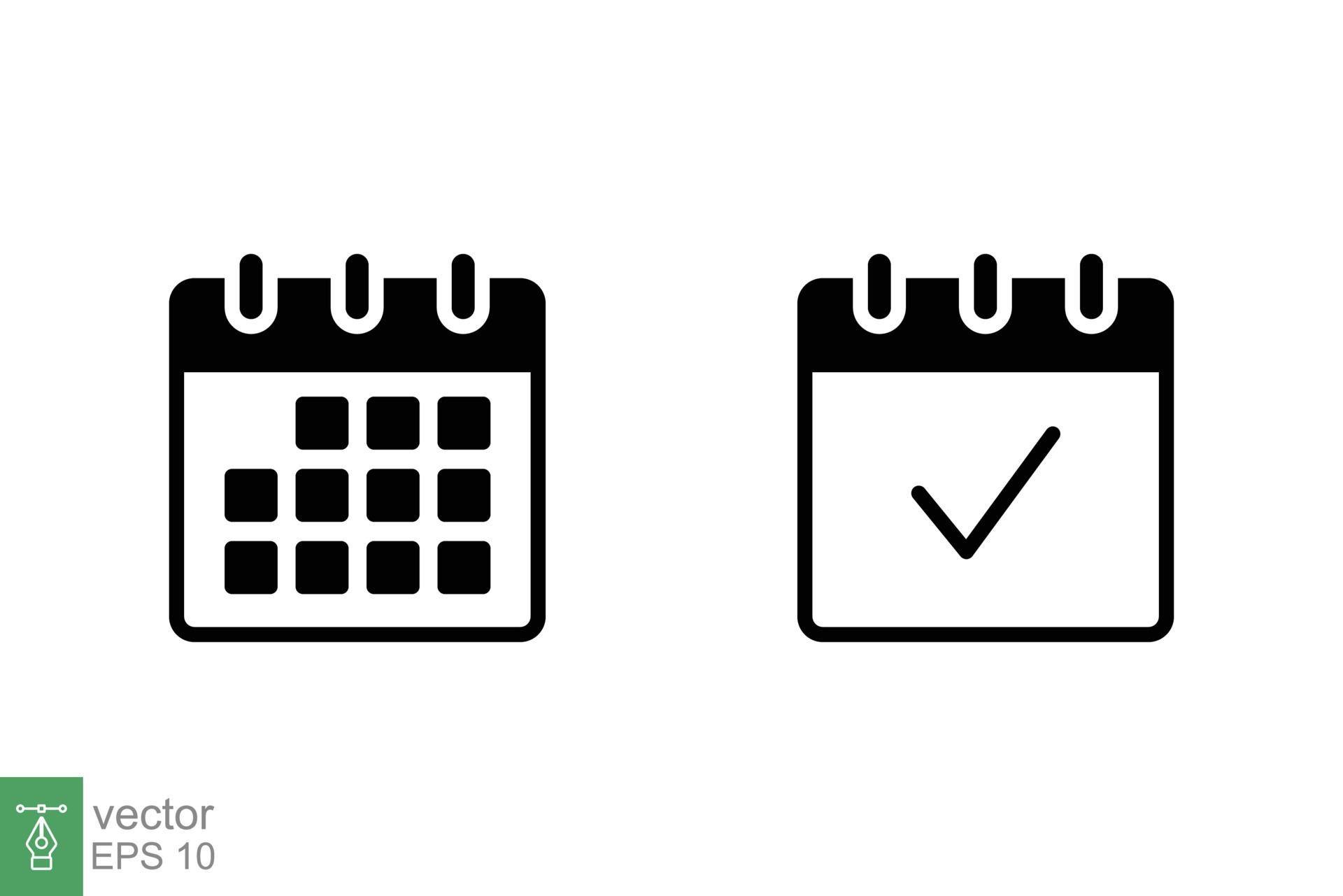 Calendar icon. Simple solid style. Date, planner, pictogram, day, month