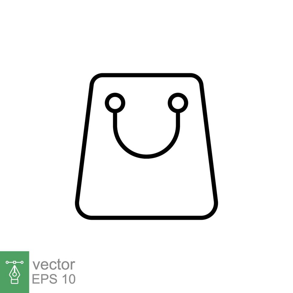 compras bolso icono. sencillo contorno estilo. papel bolso línea símbolo. comercio, carro, almacenar, en línea, compra, comprar, minorista, vector ilustración diseño en blanco antecedentes. eps 10