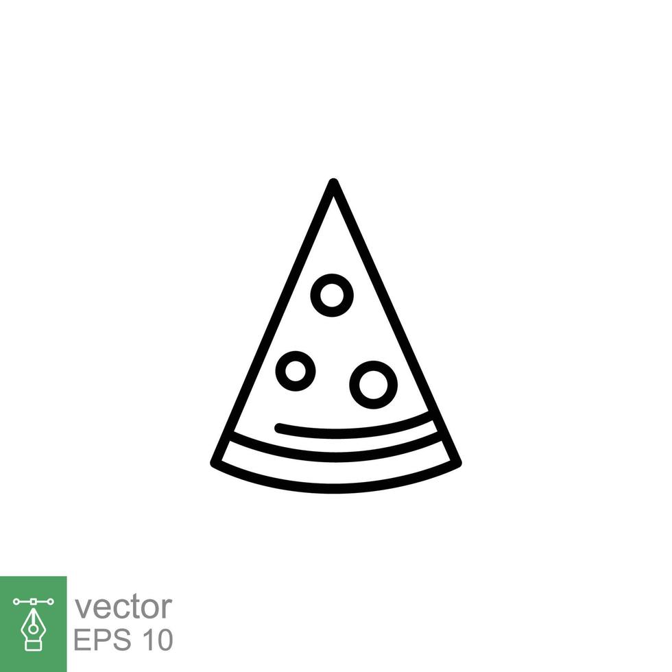 Pizza rebanada línea icono. sencillo contorno estilo. pizza, rápido alimento, basura alimento, tomar forma, cocina, restaurante concepto. vector ilustración aislado en blanco antecedentes. eps 10