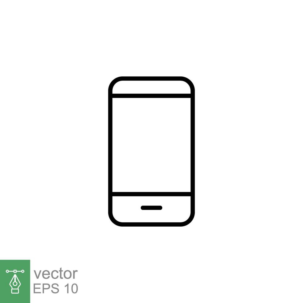 Mobile phone line icon. Simple outline style. Minimal smartphone, telephone, cell phone, technology concept. Vector illustration isolated on white background. EPS 10.