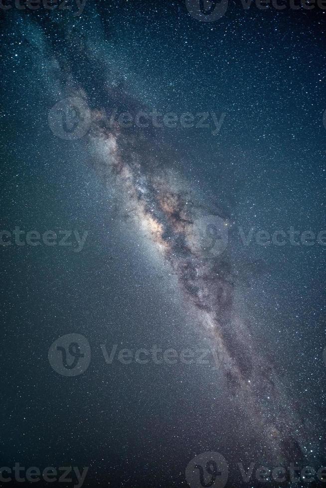 Landscape with Milky way galaxy. Night sky with stars. Long exposure photograph. photo